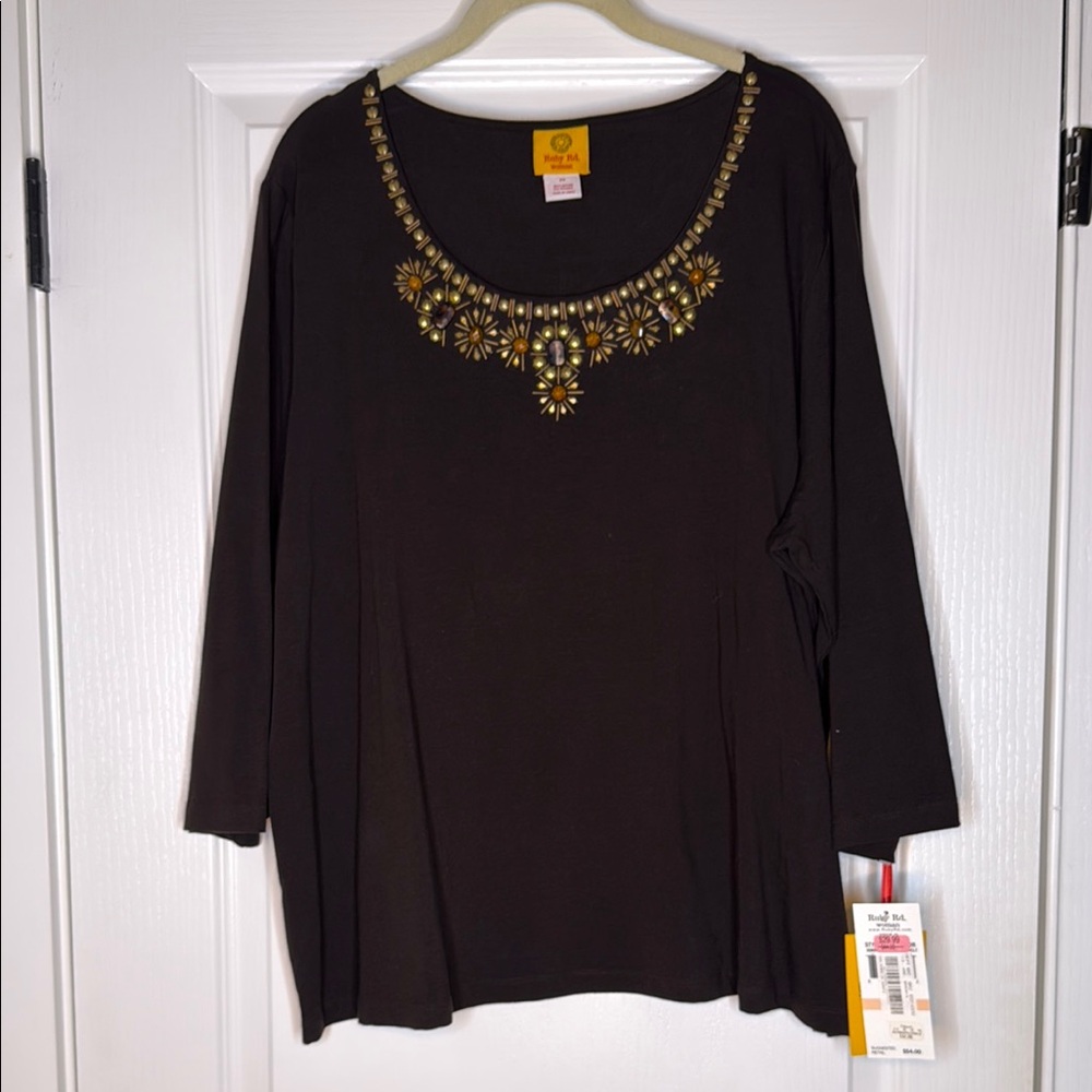 Black Embellished Women's Top